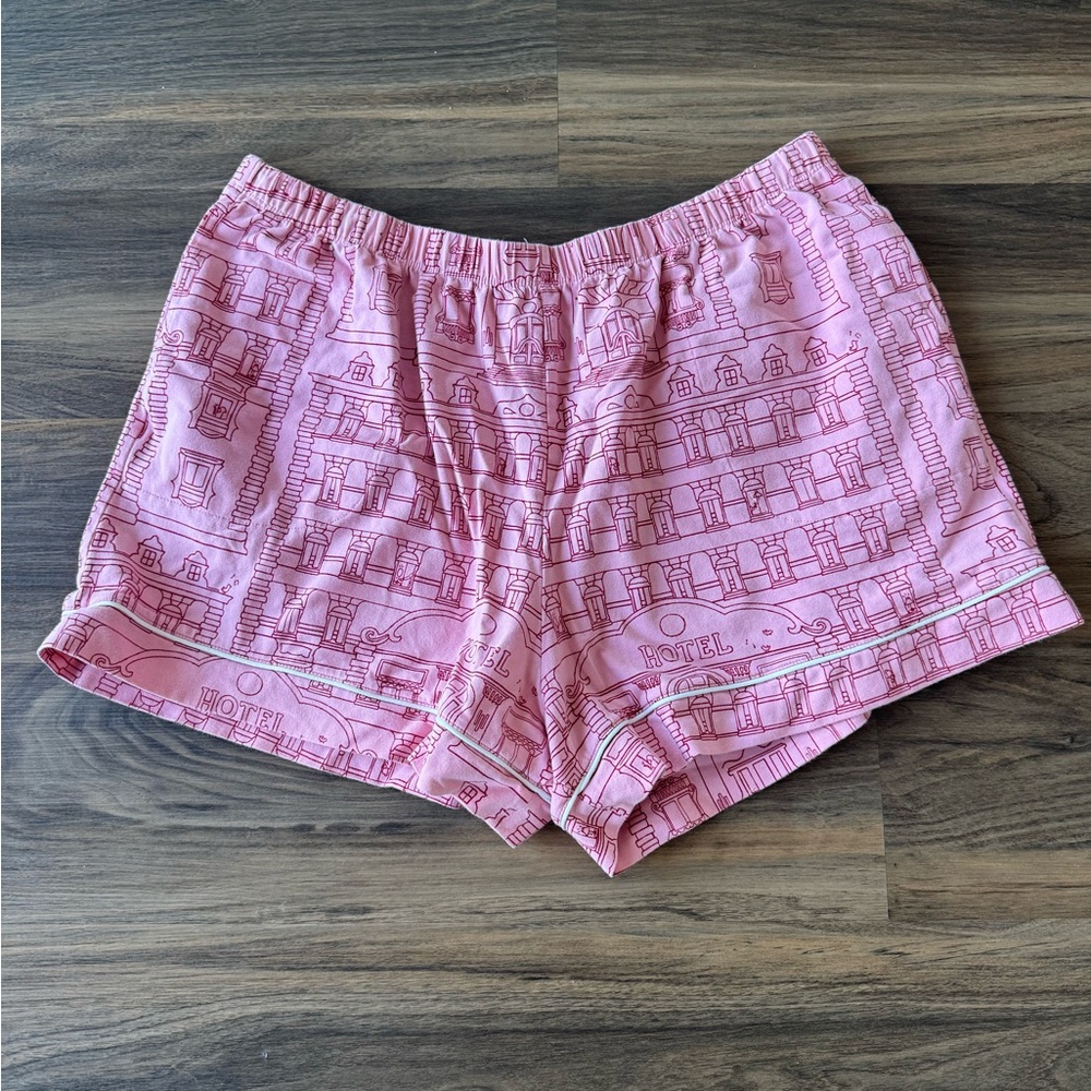 Bead Head Pink Hotel Patterned PJ Shorts sz XL